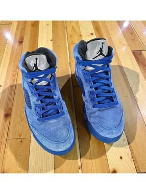 Air Jordan 5 Retro Blue Suede Flight Suit 136027-401 Men's Size 8.5 Game Royal